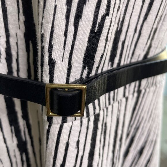 Lane Bryant Womens Black White Striped Sleeveless Belted Dress Plus Size 28 u - Picture 8 of 11